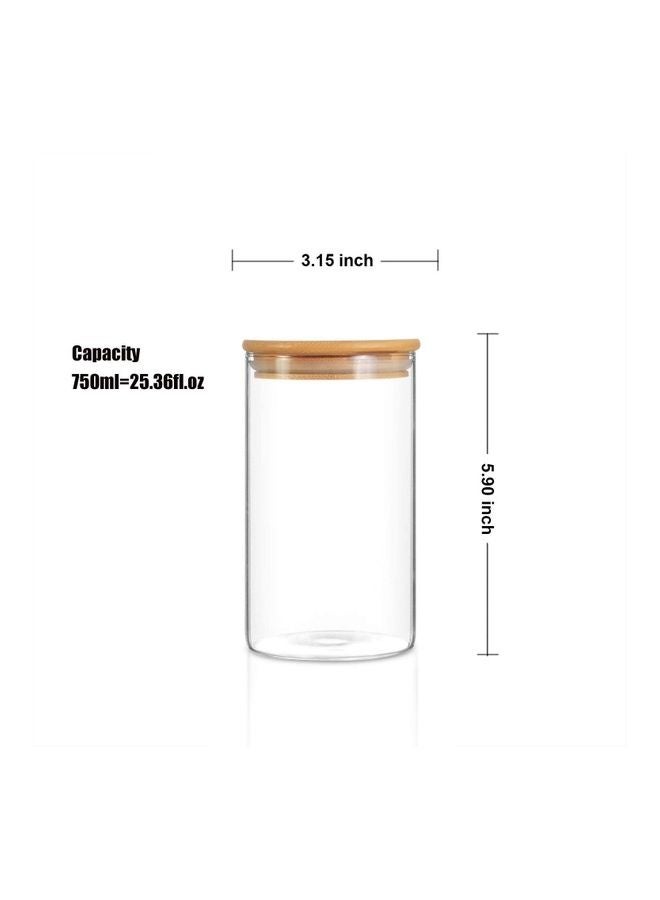 Halamodo 3 Pcs Glass Storage Jar With Airtight Seal wooden, Lid, 25 Ounce, Coffee Bean and Kitchen Food Container - Image 5